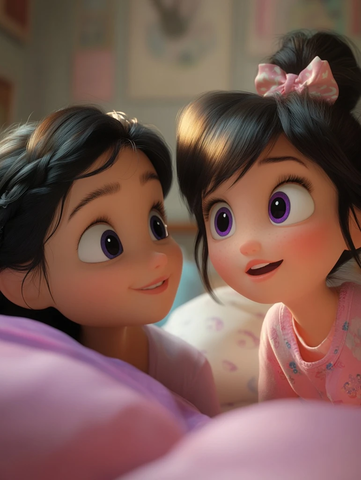 女孩与母亲对话