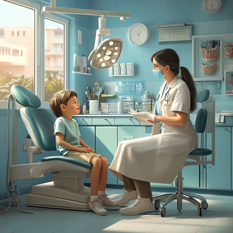 儿科医生诊室就诊场景