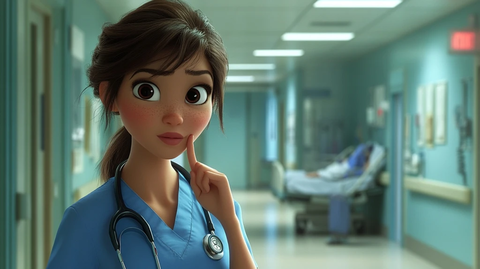 护士医院走廊轻声示意