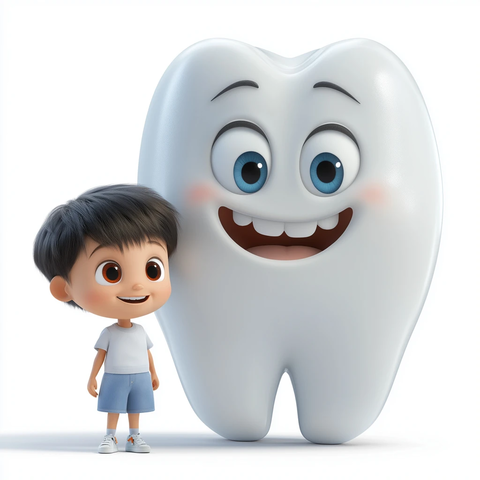 孩子与微笑牙齿