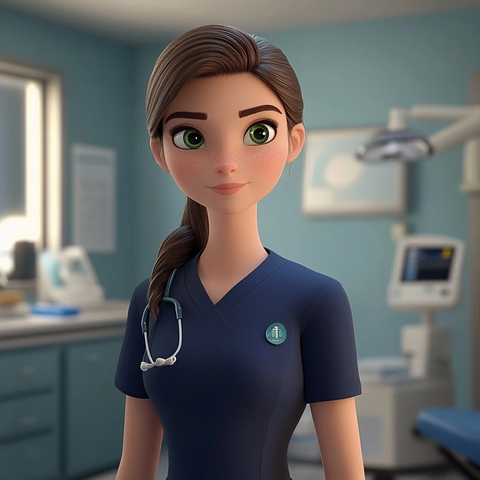 护士穿防护装备动画