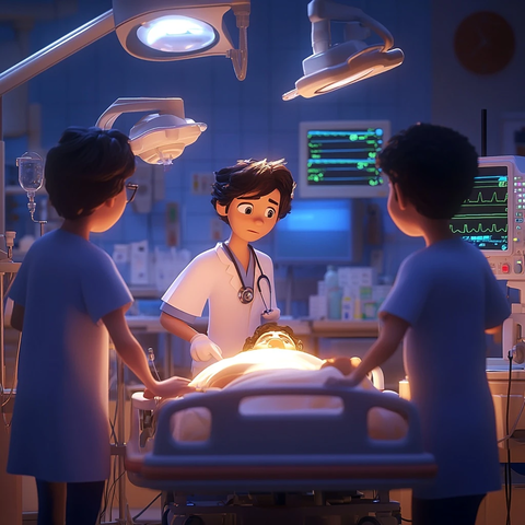 医生团队紧急抢救病人