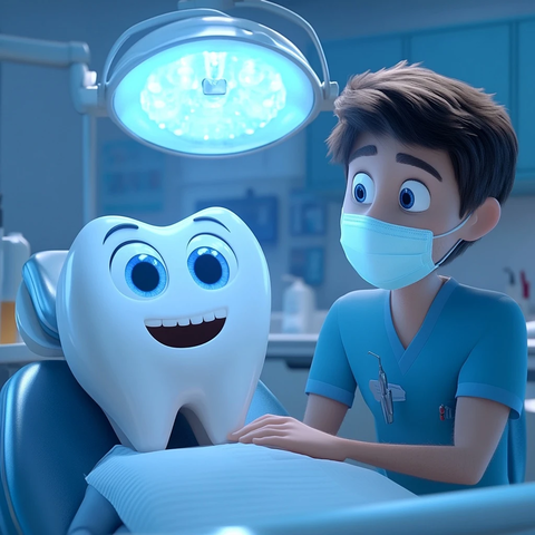 大白牙躺牙椅看灯检查