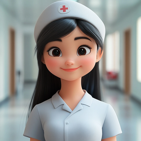 中国护士医院走廊微笑