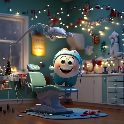 圣诞牙医诊所装饰场景