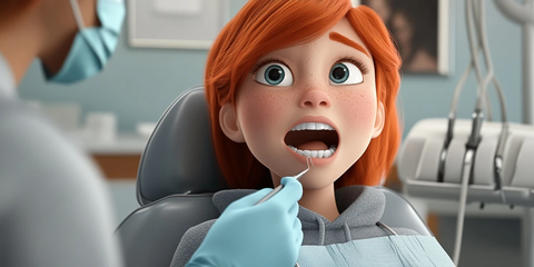 红发女子牙科检查