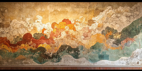 色彩斑斓的古风壁画