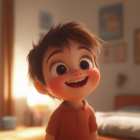 小孩微笑寻找母亲