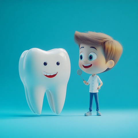 小男孩看牙医健康牙齿