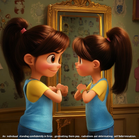 自信面对镜子自我激励