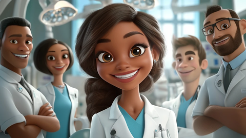 牙医团队微笑服务患者