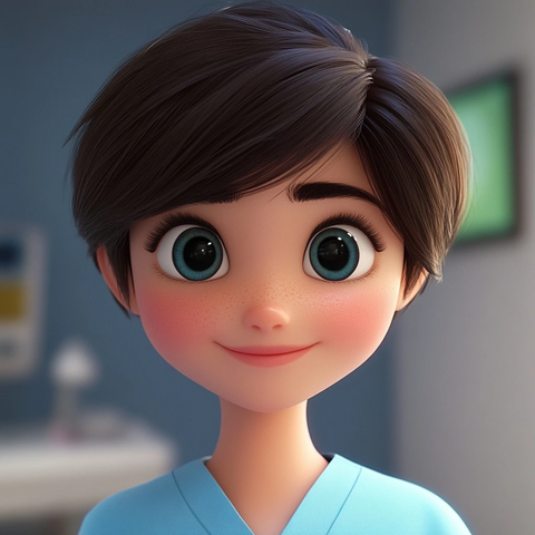 年轻女护士短发表情特写