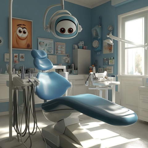 牙科诊所插画场景