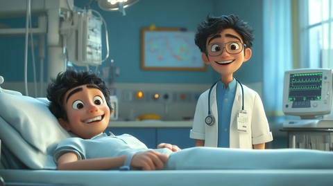 男病人与微笑医生