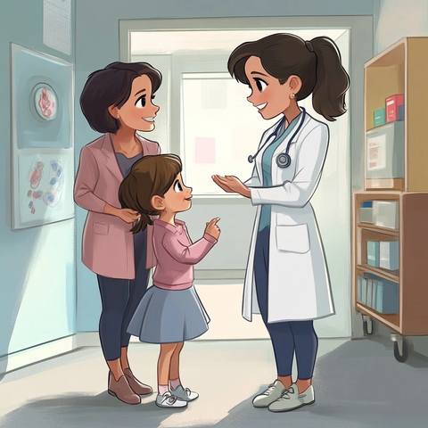 母亲与女儿医生对话