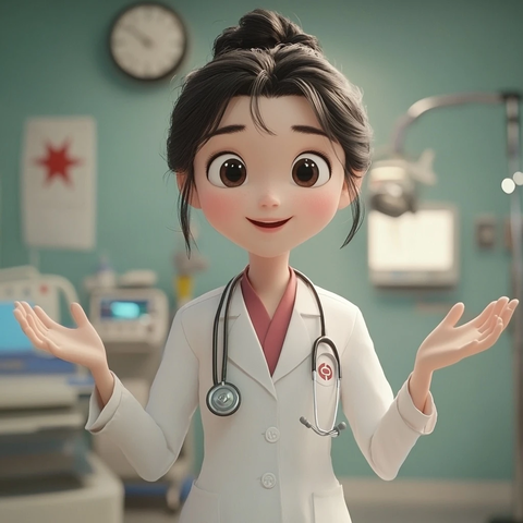 女医生医院展开双手全身像