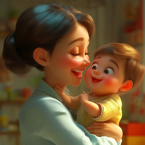 妈妈夸奖宝宝宝宝满意