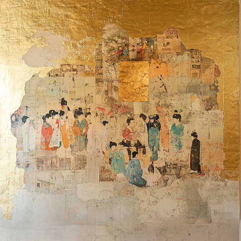 人物群像拼贴画
