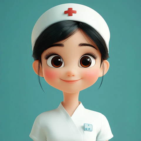 卡通护士微笑肖像