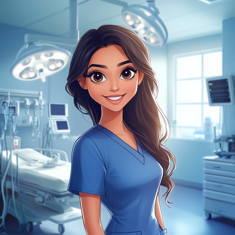 医疗女性蓝色制服医院环境