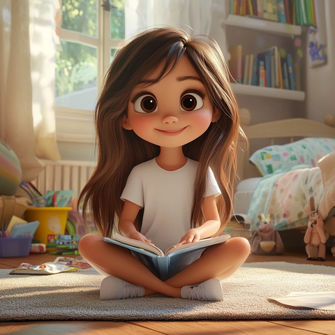 女孩坐在地毯上写笔记