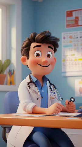 医生微笑讲解糖尿病