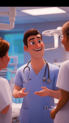 男护士与同事医院交谈