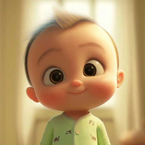 新生宝宝穿着绿色恐龙连体衣