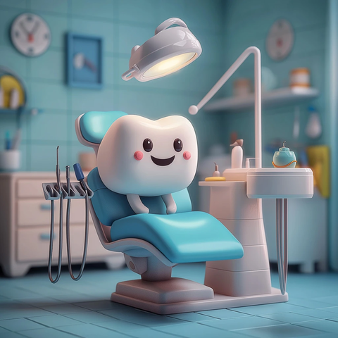 小牙医进行牙齿手术