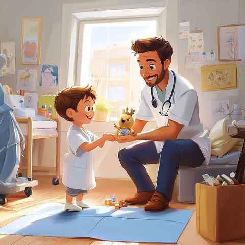 爸爸和儿子玩医生游戏