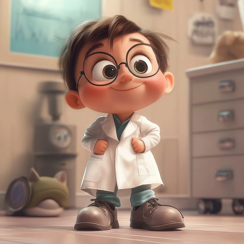 医生卡通全身像展示