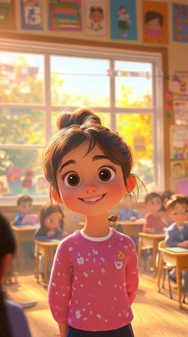 安娜自我介绍的课堂场景