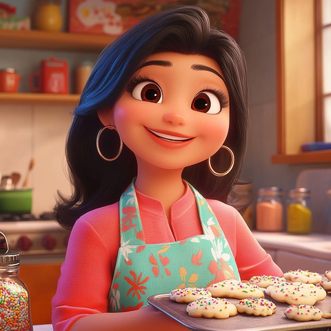 饼干装饰师与多彩饼干作品