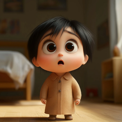 婴儿黑色短发温暖表情