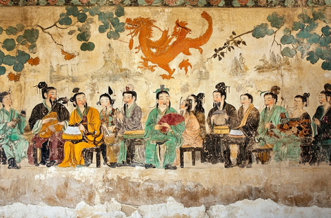 古代人物群像壁画