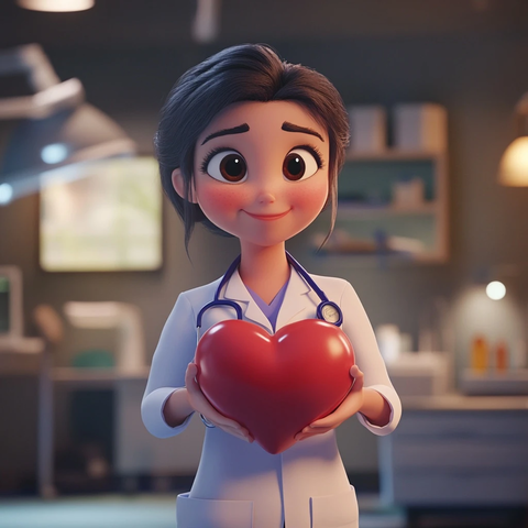 女性双手捧心保护