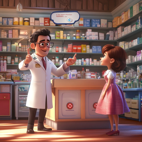 药剂师展示三片药丸