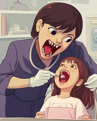 吸血鬼医生为女孩切除扁桃体