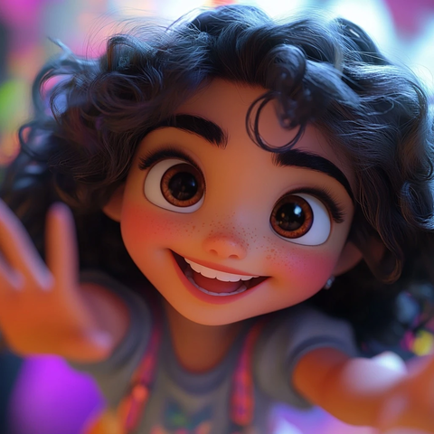 女孩微笑伸手迎接拥抱