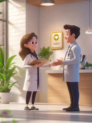 医疗美学专家握手场景