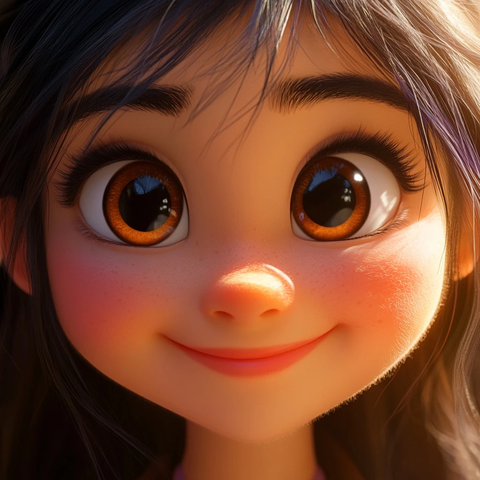 卡通笑脸特写柔光