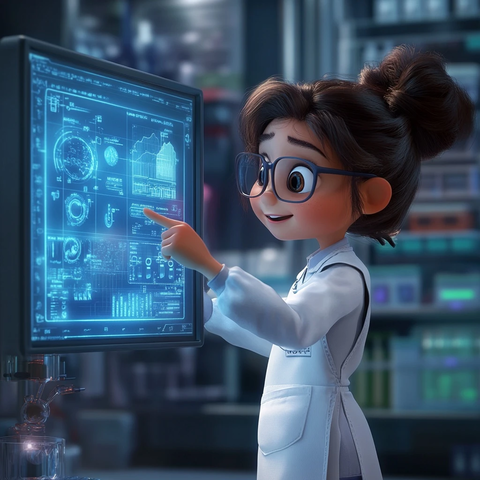 女孩实验室指数字屏幕