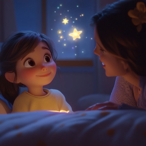 母亲讲故事艾玛微笑入眠