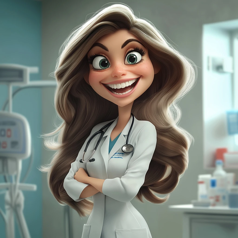 微笑医生与夸张医疗场景