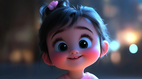 微笑女孩软焦点渲染