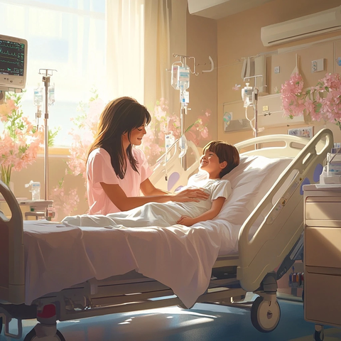 母子医院温馨陪伴瞬间