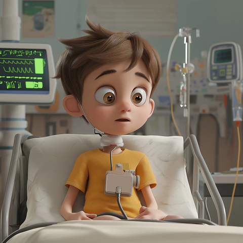 儿童医院病床插管治疗