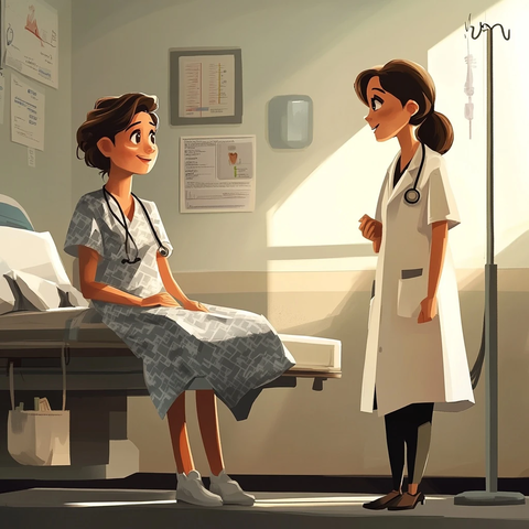 女医生与病人交谈