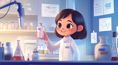 实验室中的科学家与牛奶