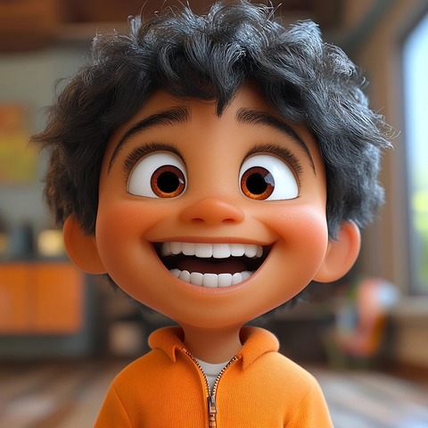 男孩大笑牙齿间隙大